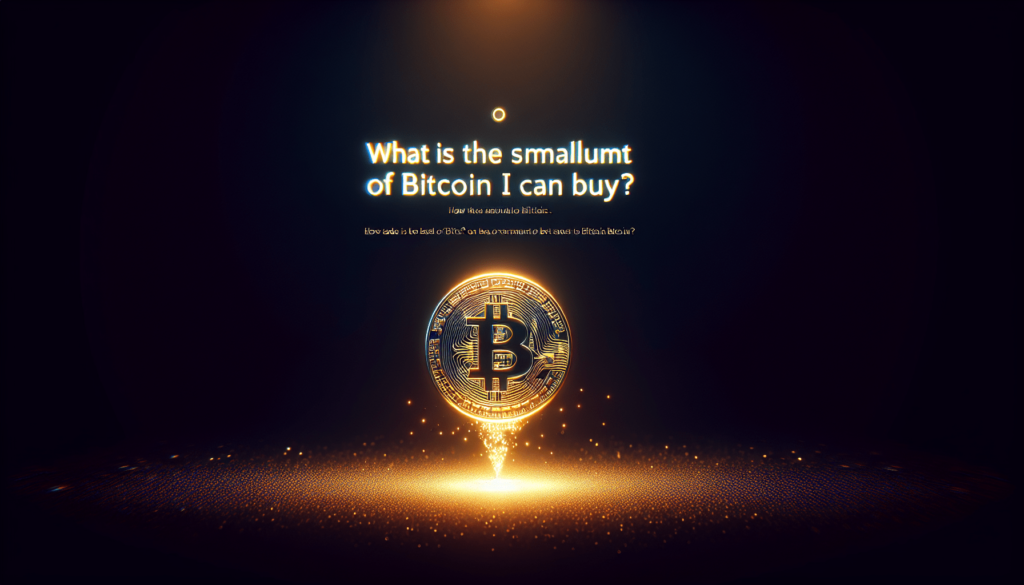 What Is The Smallest Amount Of Bitcoin I Can Buy?